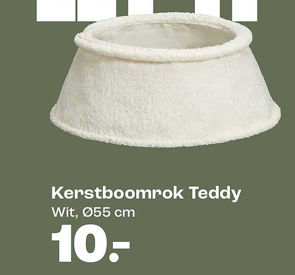 Kerstboomhok Teddy Wit, Ø55 cm