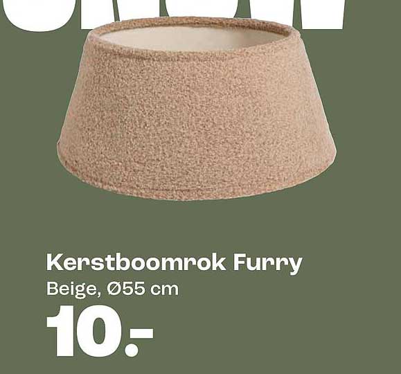 Kerstboomrok Furry Beige, Ø55 cm
