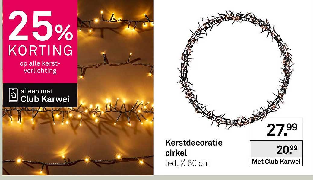 Kerstdecoratie cirkel led, Ø 60 cm