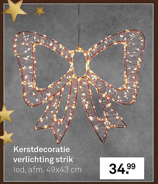 Kerstdecoratie verlichting strik led, afm. 49x43 cm
