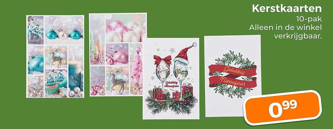 Kerstkaarten 10-pak Alleen in de winkel verkrijgbaar.