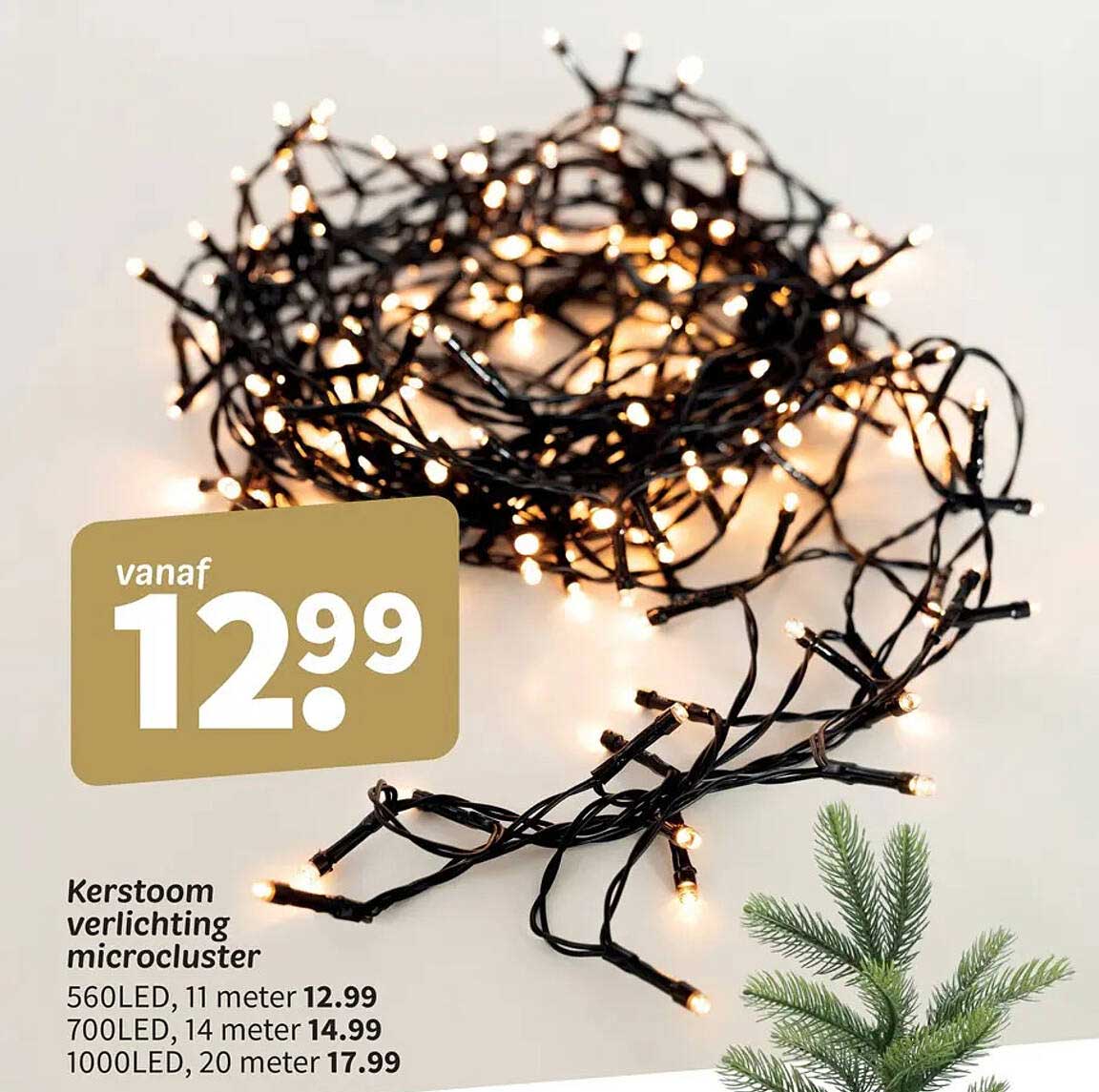 Kerstoom verlichting microcluster