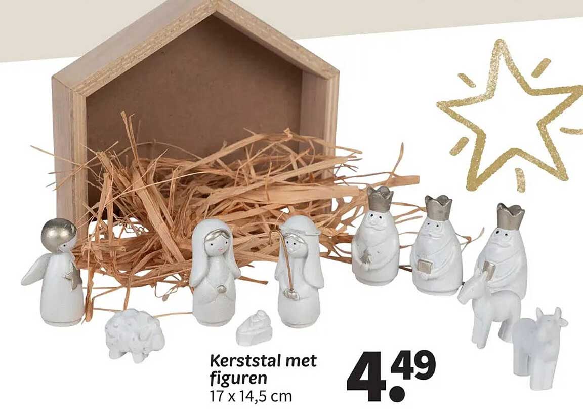 Kerststal met figuren