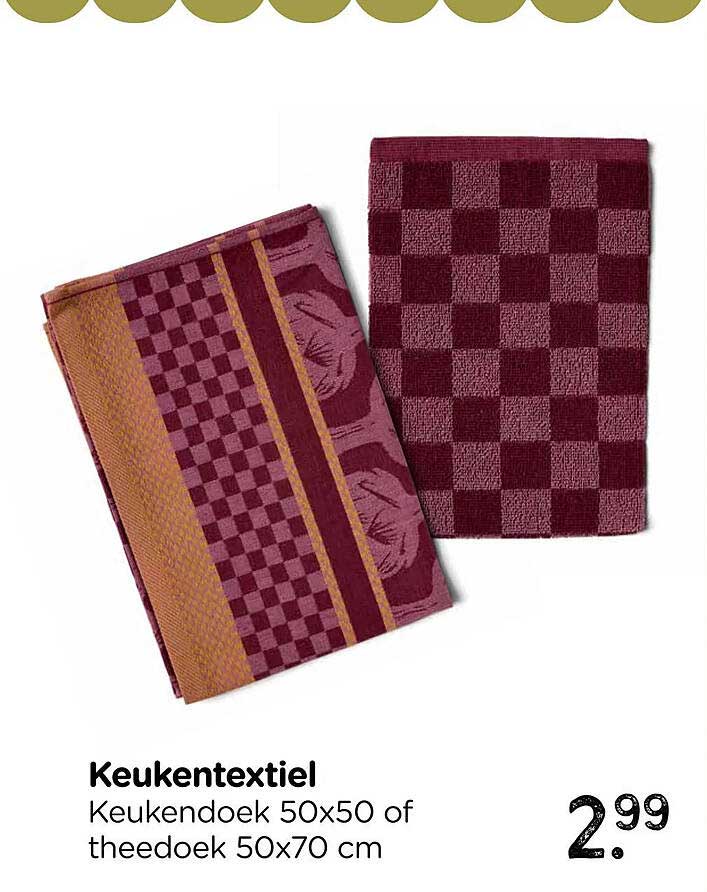Keukentextiel Keukendoek 50x50 of theedoek 50x70 cm