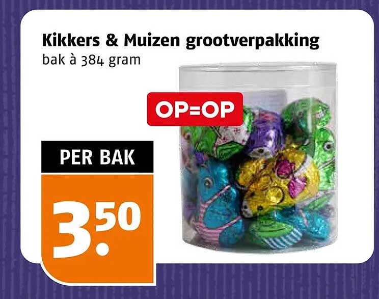 Kikkers & Muizen grootverpakking bak à 384 gram OP=OP