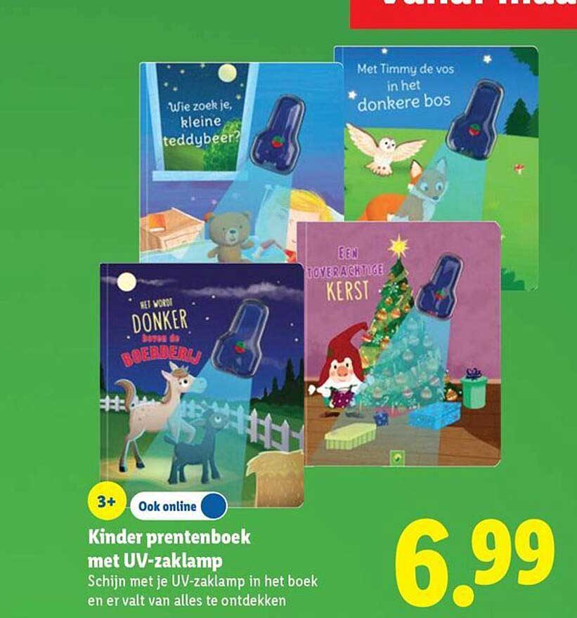 Kinder prentenboek met UV-zaklamp