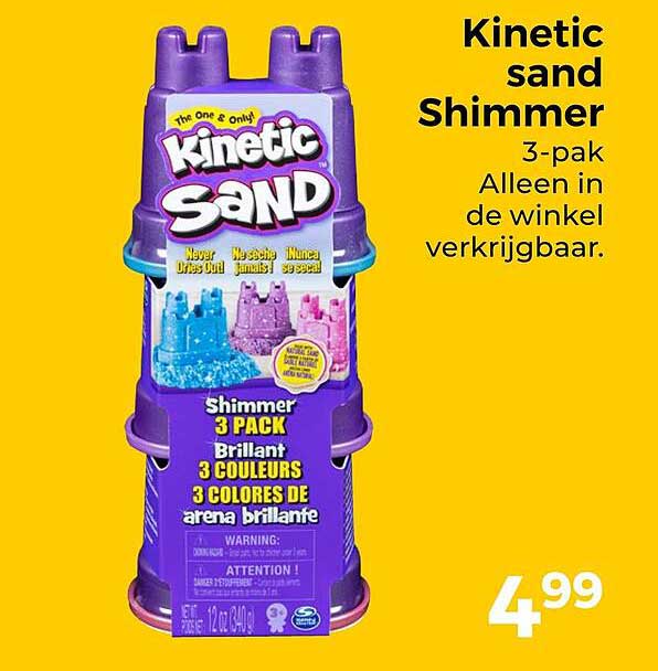 Kinetic sand Shimmer 3-pak Alleen in de winkel verkrijgbaar.