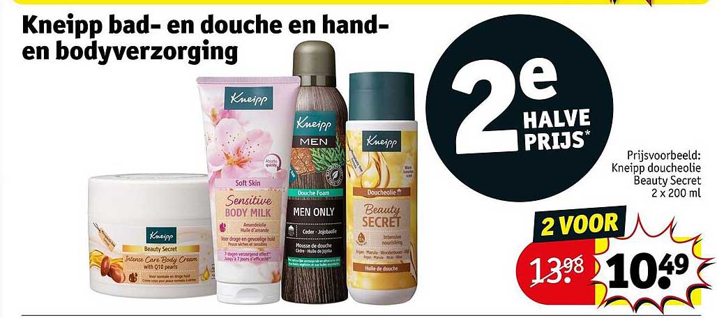 Kneipp bad- en douche en hand- en bodyverzorging 2e halve prijs