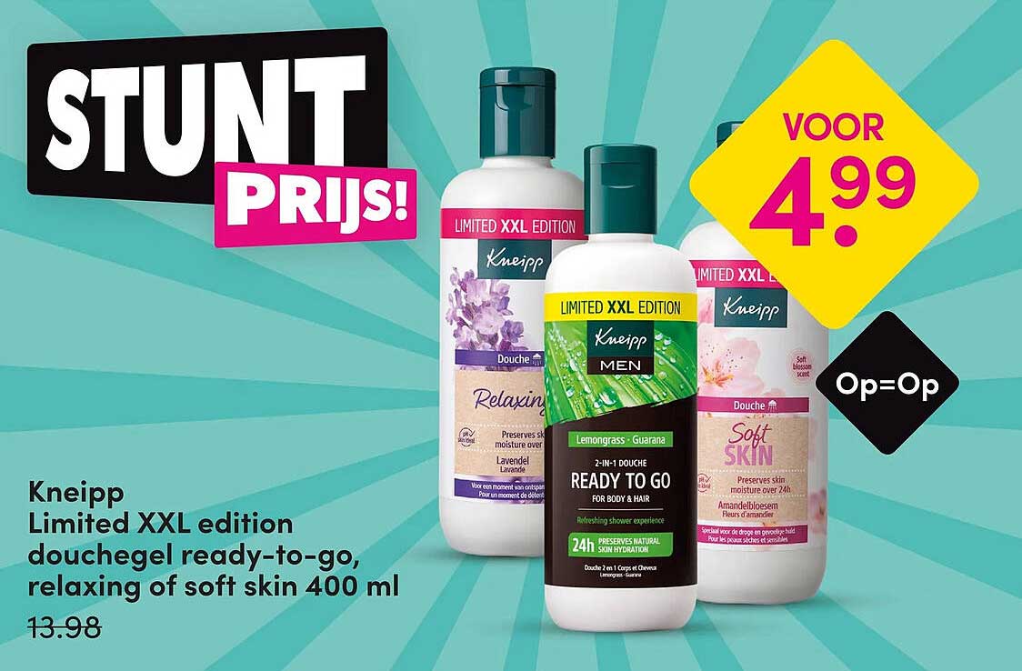 Kneipp Limited XXL edition douchegel ready-to-go, relaxing of soft skin 400 ml