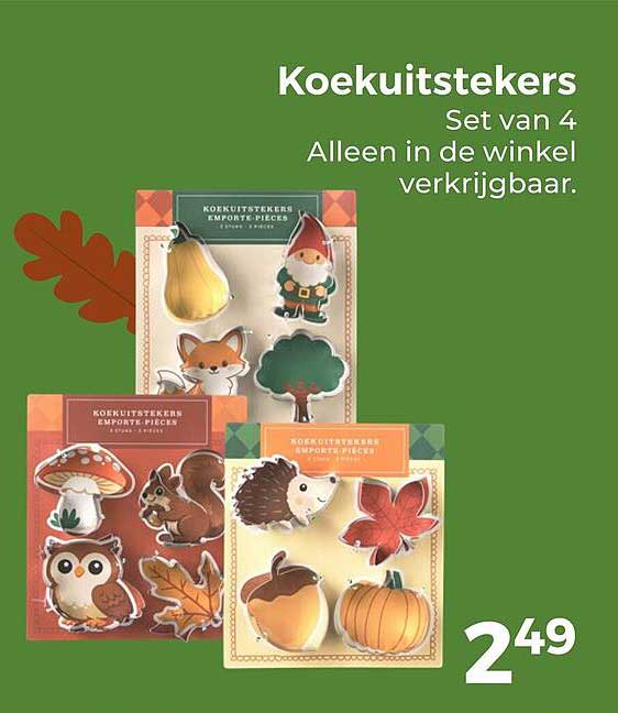 Koekuitstekers Set van 4 Alleen in de winkel verkrijgbaar.