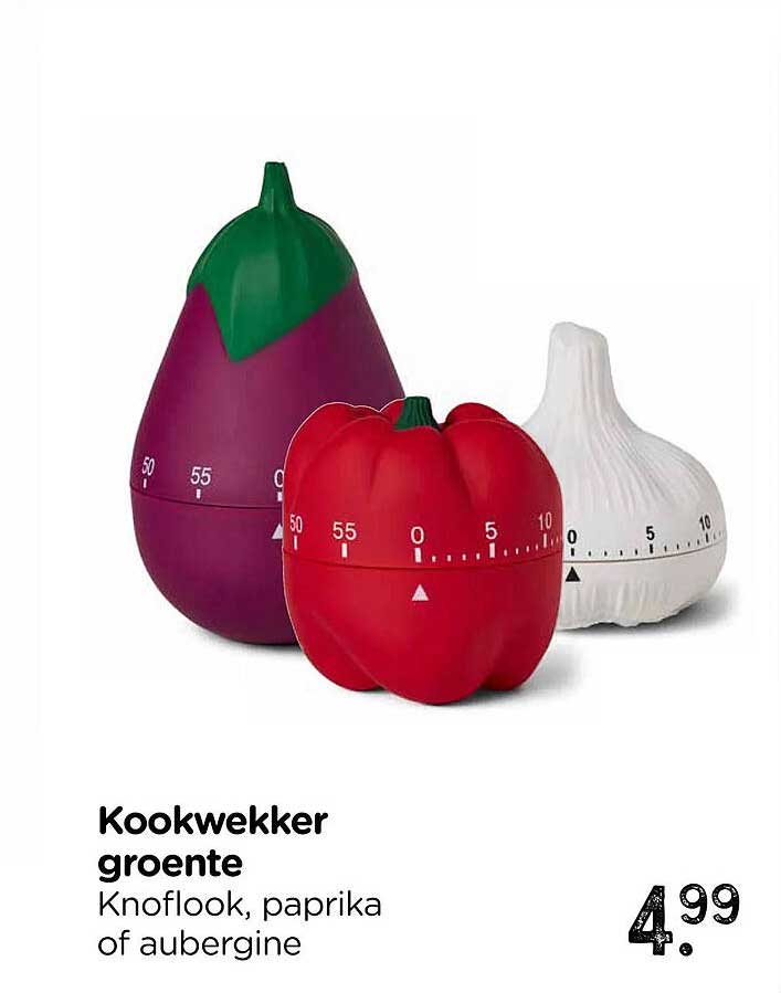 Kookwekker groente Knoflook, paprika of aubergine