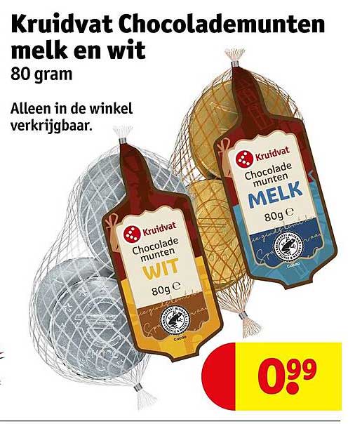 Kruidvat Chocolademunten melk en wit 80 gram