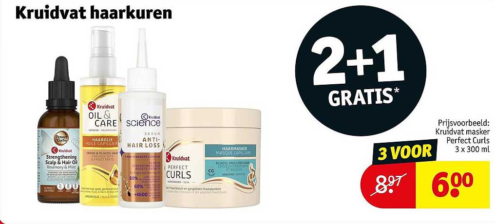 Kruidvat haarcuren 2+1 GRATIS*
