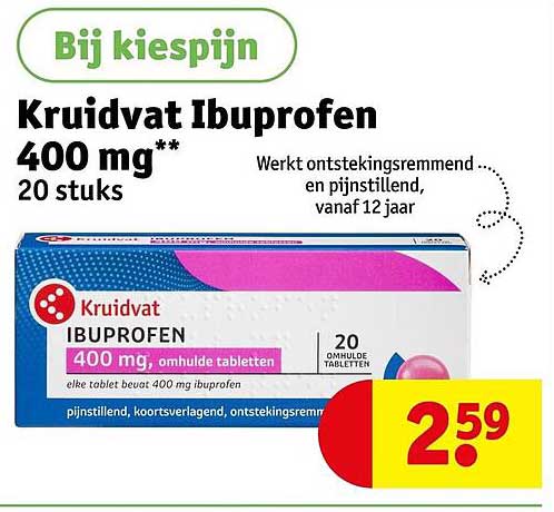 Kruidvat Ibuprofen 400 mg** 20 stuks