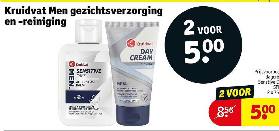 Kruidvat Men gezichtsverzorging en -reiniging 2 voor 5.00