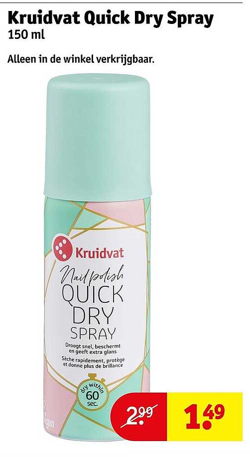 Kruidvat Quick Dry Spray 150 ml