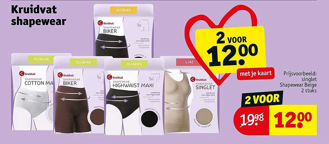 Kruidvat shapewear 2 voor 12.00 met je kaart
