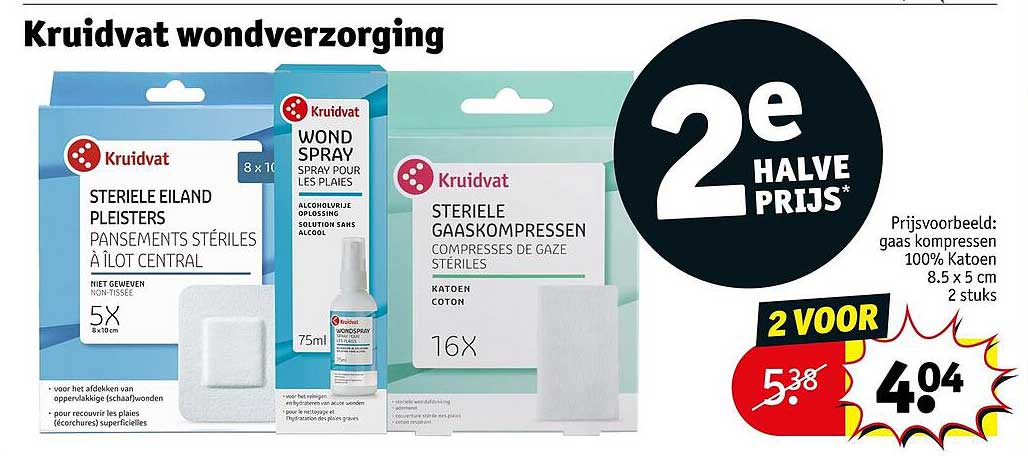 Kruidvat wondverzorging 2e halve prijs
