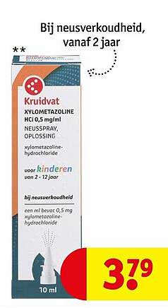 Kruidvat Xylometazoline HCl 0,5 mg/ml neusspray, oplossing – voor kinderen van 2 - 12 jaar bij neusverkoudheid