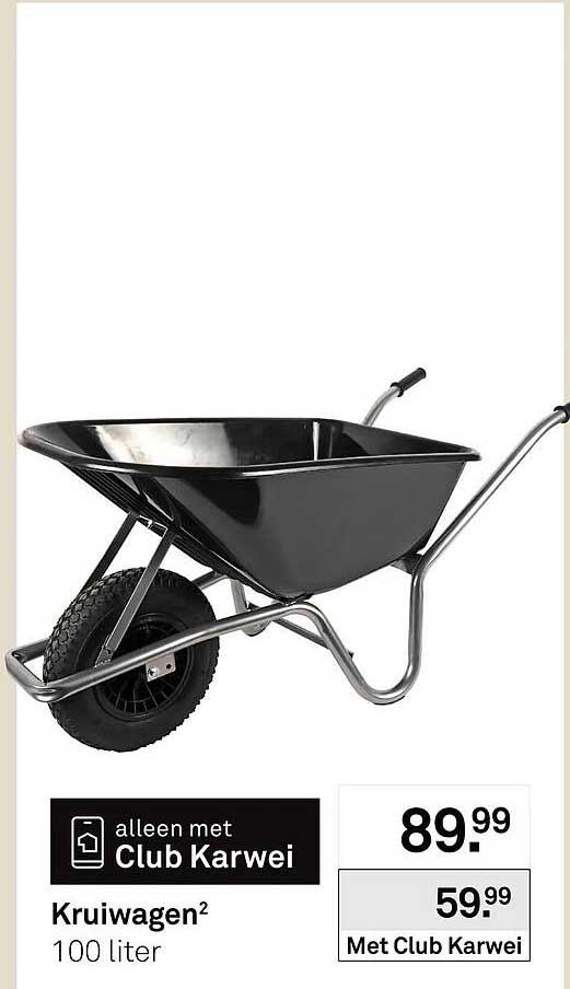 Kruiwagen 100 liter Met Club Karwei