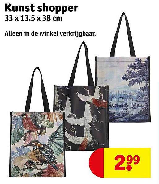 Kunst shopper 33 x 13.5 x 38 cm Alleen in de winkel verkrijgbaar.