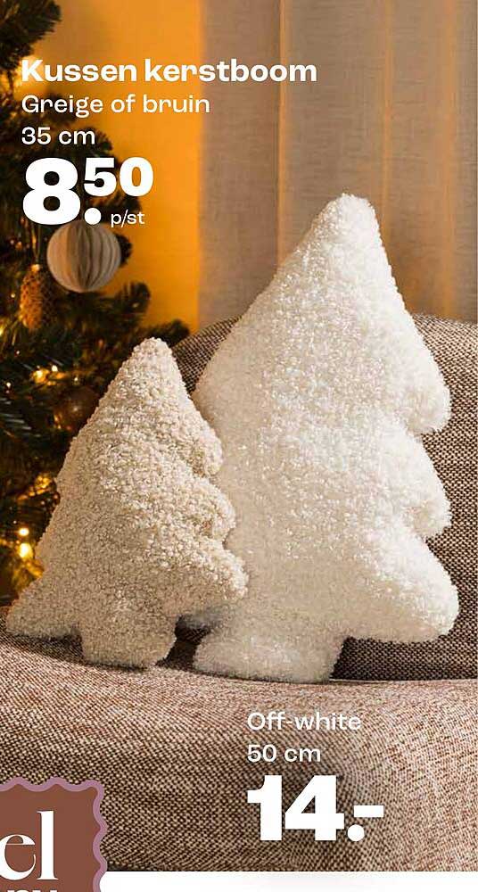Kussen kerstboom Greige of bruin 35 cm