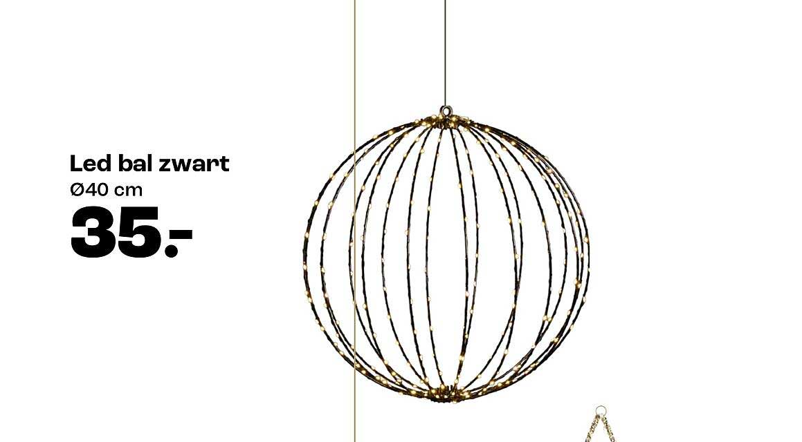 Led bal zwart Ø40 cm
