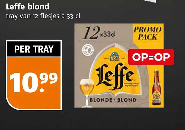 Leffe blond tray van 12 flesjes à 33 cl OP=OP