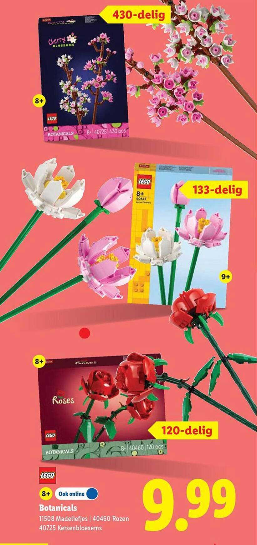LEGO Botanicals 11508 Madeliefjes | 40460 Rozen 40725 Kersenbloesems