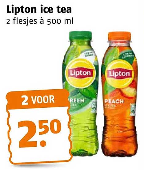 Lipton ice tea 2 flesjes à 500 ml 2 voor