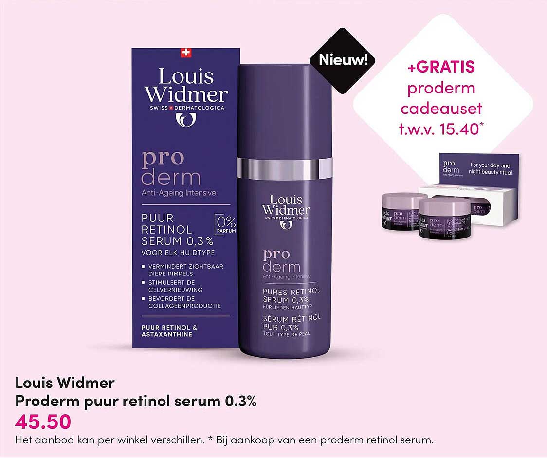 Louis Widmer Proderm puur retinol serum 0.3%