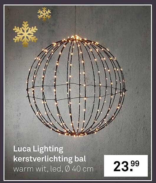 Luca Lighting kerstverlichting bal warm wit, led, Ø 40 cm