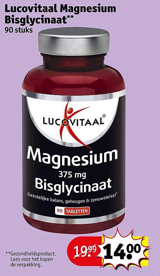 Lucovitaal Magnesium Bisglycinaat** 90 stuks