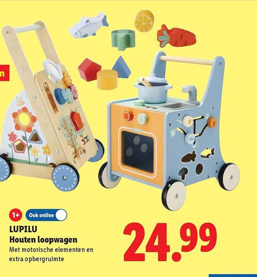 LUPILU Houten loopwagen 1+