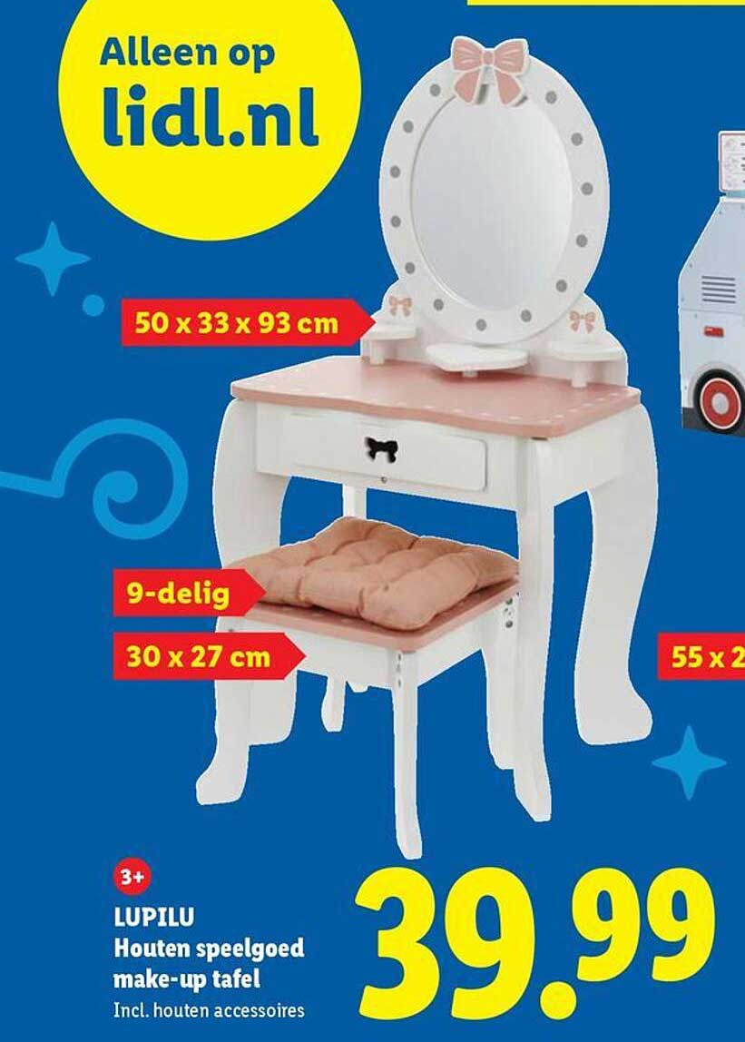 LUPILU Houten speelgoed make-up tafel