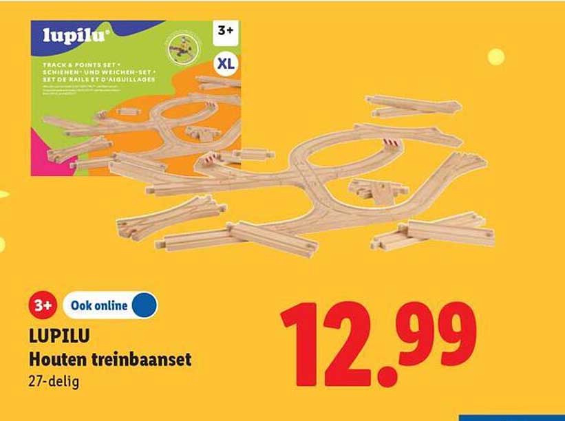 LUPILU Houten treinbaanset 27-delig