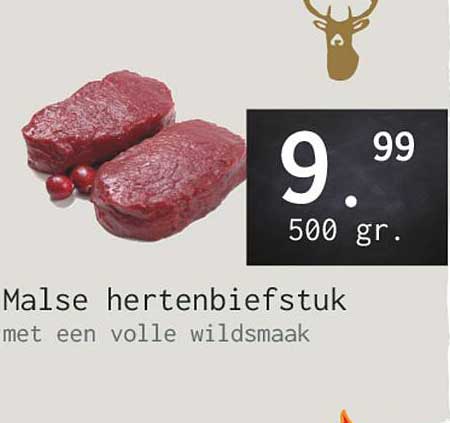 Malse hertenbiefstuk met een volle wildsmaak