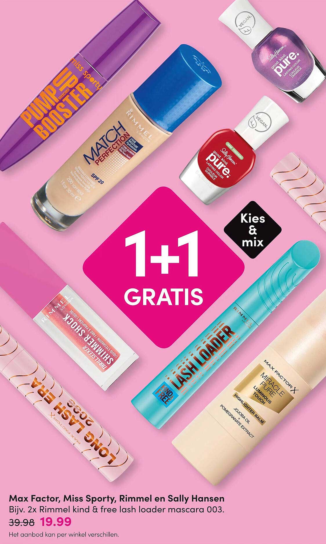 Max Factor, Miss Sporty, Rimmel en Sally Hansen 1+1 GRATIS