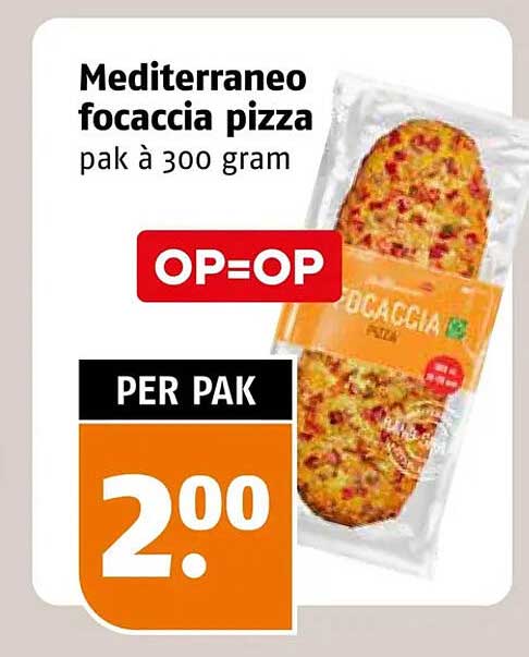 Mediterraneo focaccia pizza pak à 300 gram OP=OP