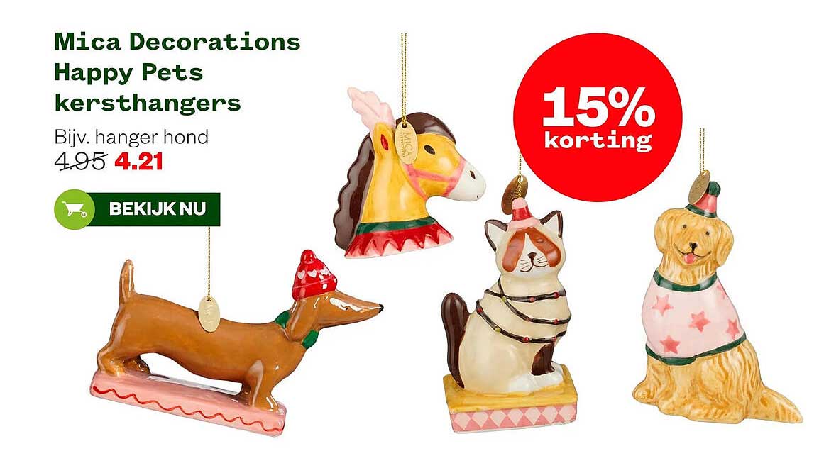 Mica Decorations Happy Pets kersthangers