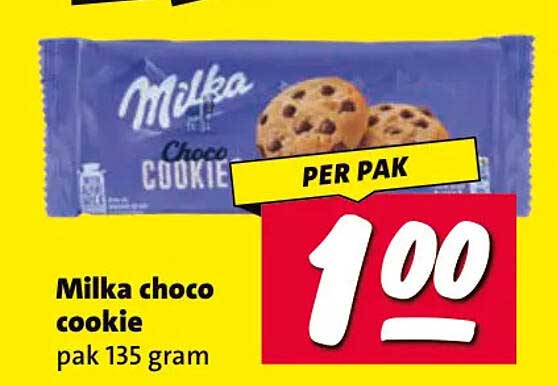 Milka choco cookie pak 135 gram PER PAK