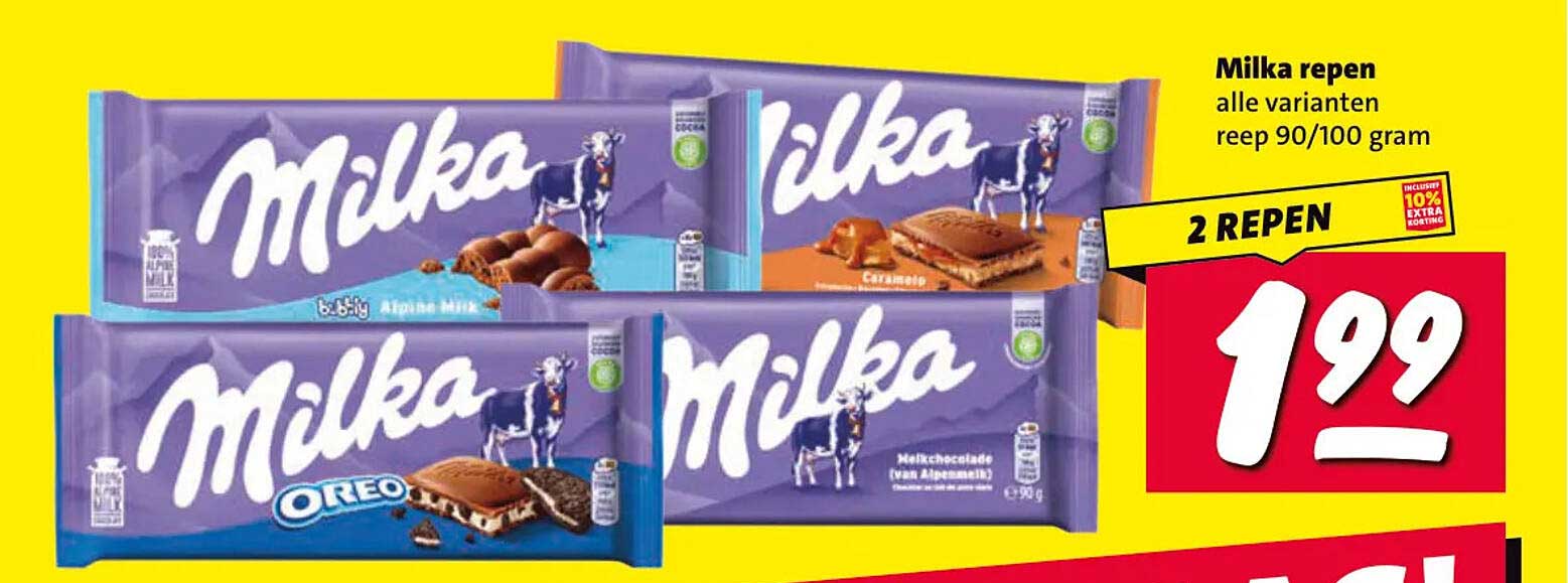 Milka repen alle varianten reep 90/100 gram 2 REPEN