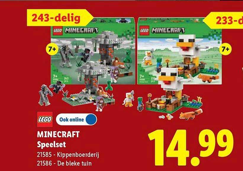 MINECRAFT Speelset 21585 - Kippenboerderij 21586 - De bleke tuin