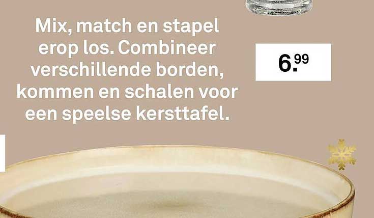 Mix, match en stapel erop los. Combineer verschillende borden, kommen en schalen voor een speelse kersttafel.