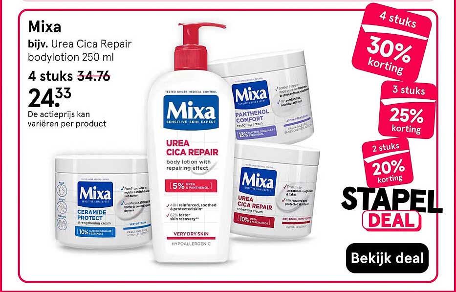 Mixa bijv. Urea Cica Repair bodylotion 250 ml