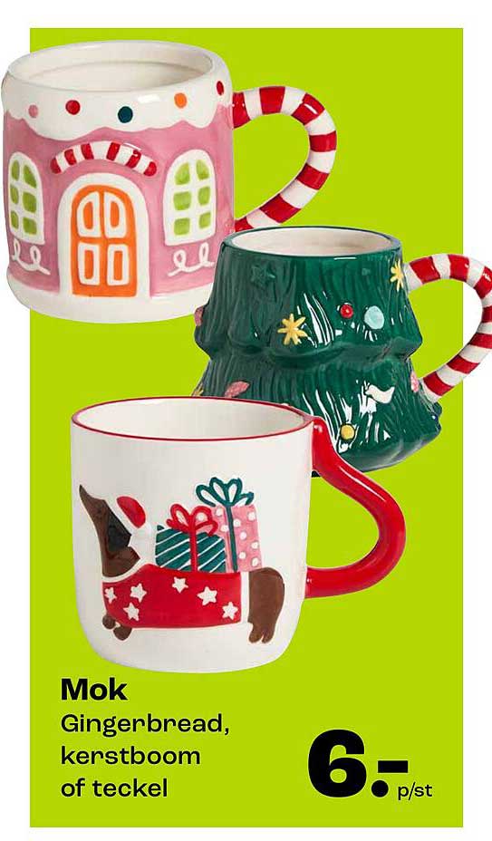 Mok Ginger-bread, kerstboom of teckel