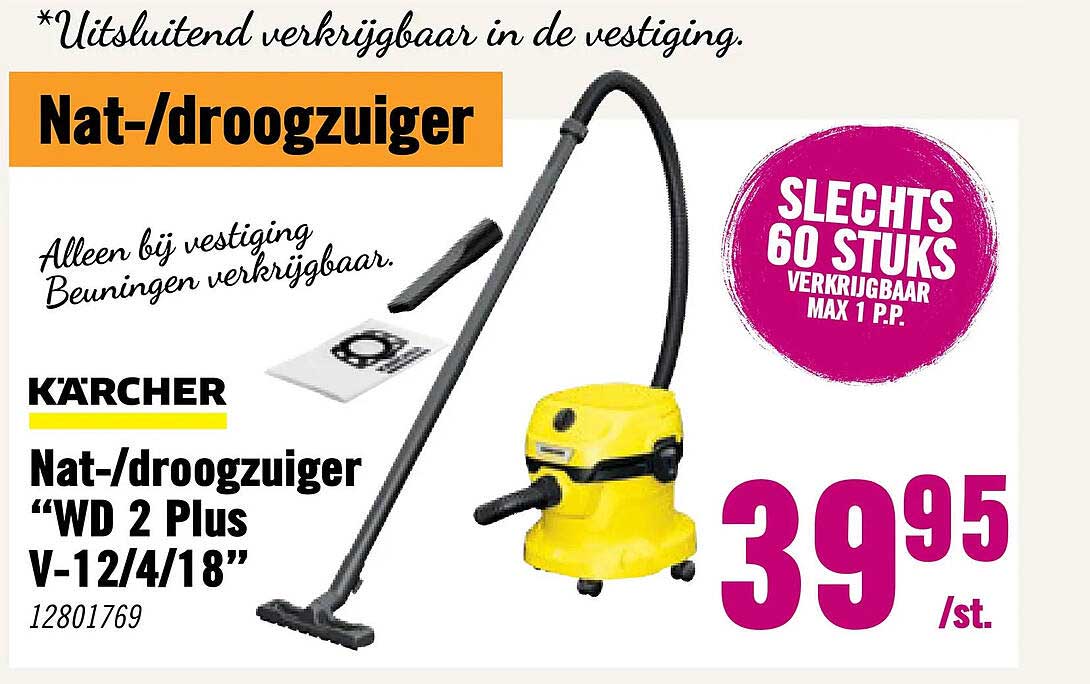 Nat-/droogzuiger "WD 2 Plus V-12/4/18"