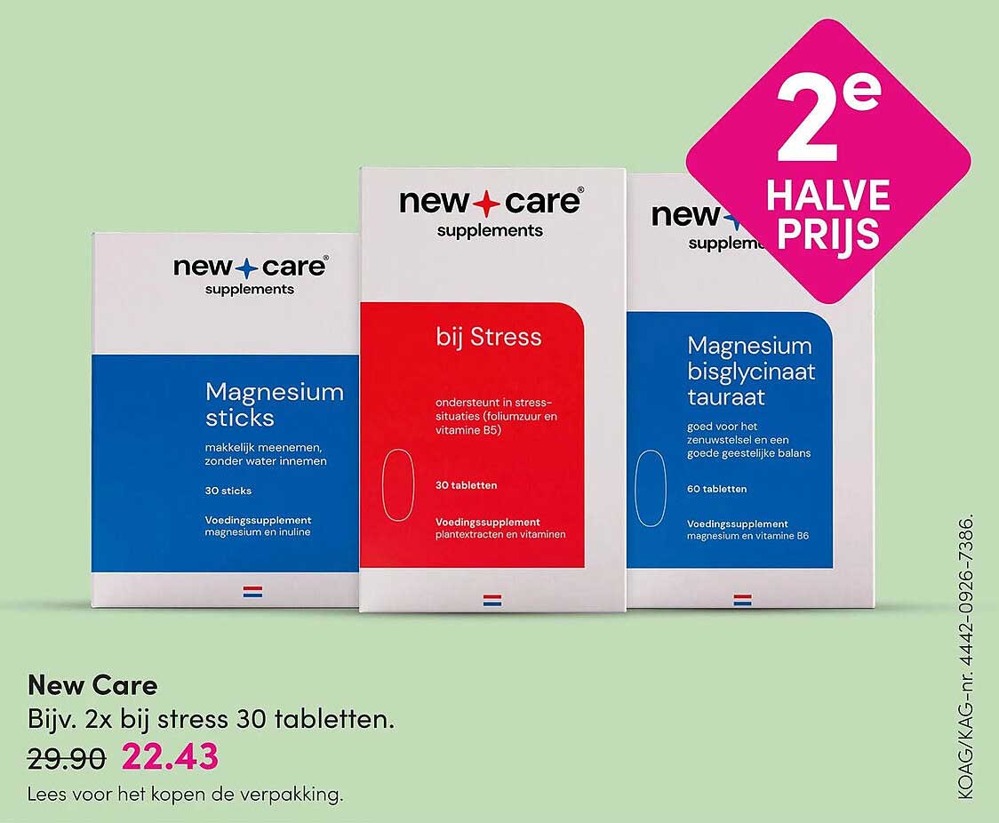 New Care Bijv. 2x bij stress 30 tabletten. 2e halve prijs