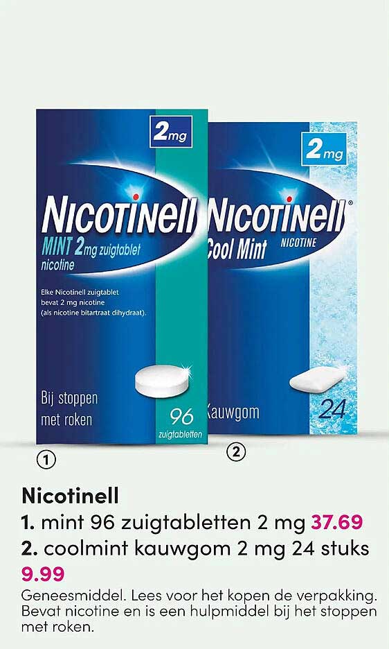 Nicotinell 1. mint 96 zuigtabletten 2 mg