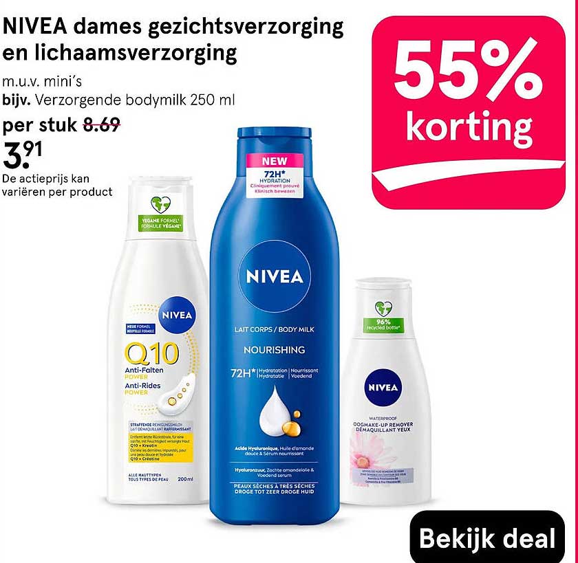 NIVEA dames gezichtsverzorging en lichaamsverzorging